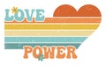 Love Power - Retro Distressed Love Heart Illustration