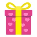 Love present flat icon, valentines day Royalty Free Stock Photo
