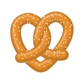 Love pretzel. snack heart. Food lover sign. Traditional German m Royalty Free Stock Photo