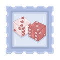 love dice in frame Royalty Free Stock Photo