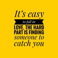 Love quote. Love typographic poster. Black text over yellow background.