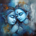 The Love of Radha and Krishna in a Magical Realm. Generative ai