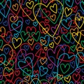 Love rainbow color line seamless pattern