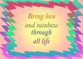 Love and rainbow quotes with gradient background