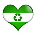 Love Recycling button Royalty Free Stock Photo