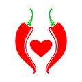 Love red chilies logo icon