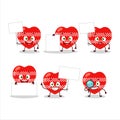 Love red christmas cartoon character bring information board Royalty Free Stock Photo