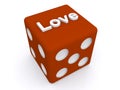 Love on red dice Royalty Free Stock Photo