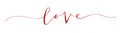 LOVE red glitter brush calligraphy banner Royalty Free Stock Photo