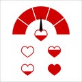 Love red indictor, Vector full love heart Royalty Free Stock Photo