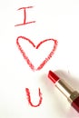 Love in red lipstick Royalty Free Stock Photo