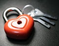 Love red romance padlock. Royalty Free Stock Photo