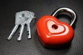 Love red romance padlock. Royalty Free Stock Photo