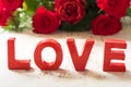 Love Red Valenine Background with Roses