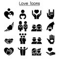 Love, Relationship, Friend, Family icon set