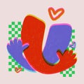 love with retro risograph concept