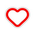 Love Road Sign. Red road sign in shape of a heart. A symbol of love for something Royalty Free Stock Photo