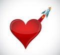 love rocket flying high. Royalty Free Stock Photo