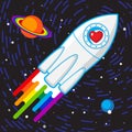 Love rocket space Royalty Free Stock Photo