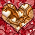 Love romance passion intricate hearts abstract background