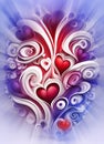 Love romance passion intricate hearts abstract background Royalty Free Stock Photo