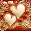 Love romance passion intricate hearts abstract background Royalty Free Stock Photo