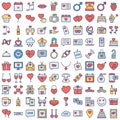 Love and Romance Vector Icons set which can easily modify or edit Royalty Free Stock Photo