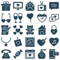 Love and Romance Vector Icons set which can easily modify or edit Royalty Free Stock Photo