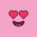 Love, romantic emoji vector illustration