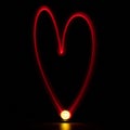 Love romantic feeling Heart shape lightpainting light painting drawing red light