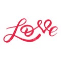 Love. Romantic hand lettering. Element for greeting cards