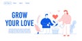 Love romantic relation, charity acts landing page