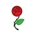 Love rose flat line icon