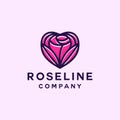 Love Rose Flower Logo Symbol Design illustration vector Icon Emblem Royalty Free Stock Photo