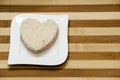 Love sandwich on a wooden background