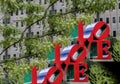 LOVE Sculpture in Philadelphia, Pennsylvania, Times Three Royalty Free Stock Photo