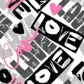 Love seamless girls motivation pattern. Funky t-shirt print