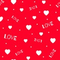 The red love Seamless pattern with hearts