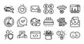 Love, Search car and Time management line icons set. Vector Royalty Free Stock Photo