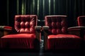 Love seats Close up of romantic cinema chairs for a couple Royalty Free Stock Photo