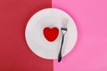 Love Served - A Heart in a Plate, Valentine`s Day Concept