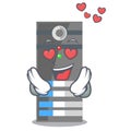 In love server data in the cartoon shape Royalty Free Stock Photo