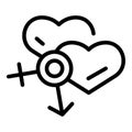 Love sex education icon outline vector. Sexual health