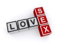 Love sex word blocks Royalty Free Stock Photo