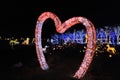 Love shape at Illumia Light Illumination festival Korea Night Royalty Free Stock Photo