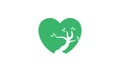 Love shape with tree bonsai  logo symbol vector icon illustration graphic design Royalty Free Stock Photo