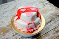 Love shaped fondant cake Royalty Free Stock Photo