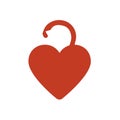 love shaped padlock logo illustration