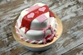 Love shaped fondant cake Royalty Free Stock Photo