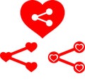 Love share icons illustration